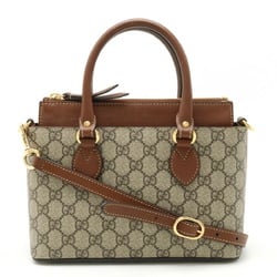 GUCCI GG Supreme handbag shoulder bag PVC leather beige brown 453177