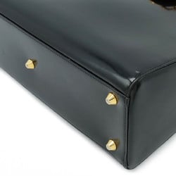 Christian Dior Lady handbag tote bag patent leather black