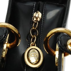 Christian Dior Lady handbag tote bag patent leather black