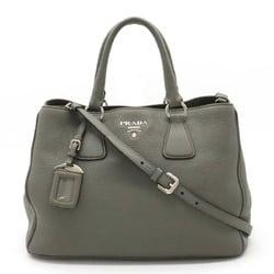 PRADA Prada handbag tote bag shoulder leather gray BN2579