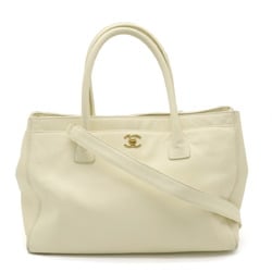 CHANEL Chanel Executive Line Coco Mark Tote Bag Handbag Shoulder Ivory A15206