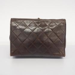 Chanel clutch bag, matelassé, lambskin, brown, women's