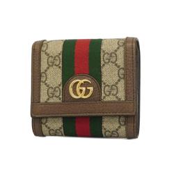 Gucci Wallet Ophidia 598652 Leather Brown Beige Women's