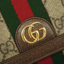 Gucci Wallet Ophidia 598652 Leather Brown Beige Women's