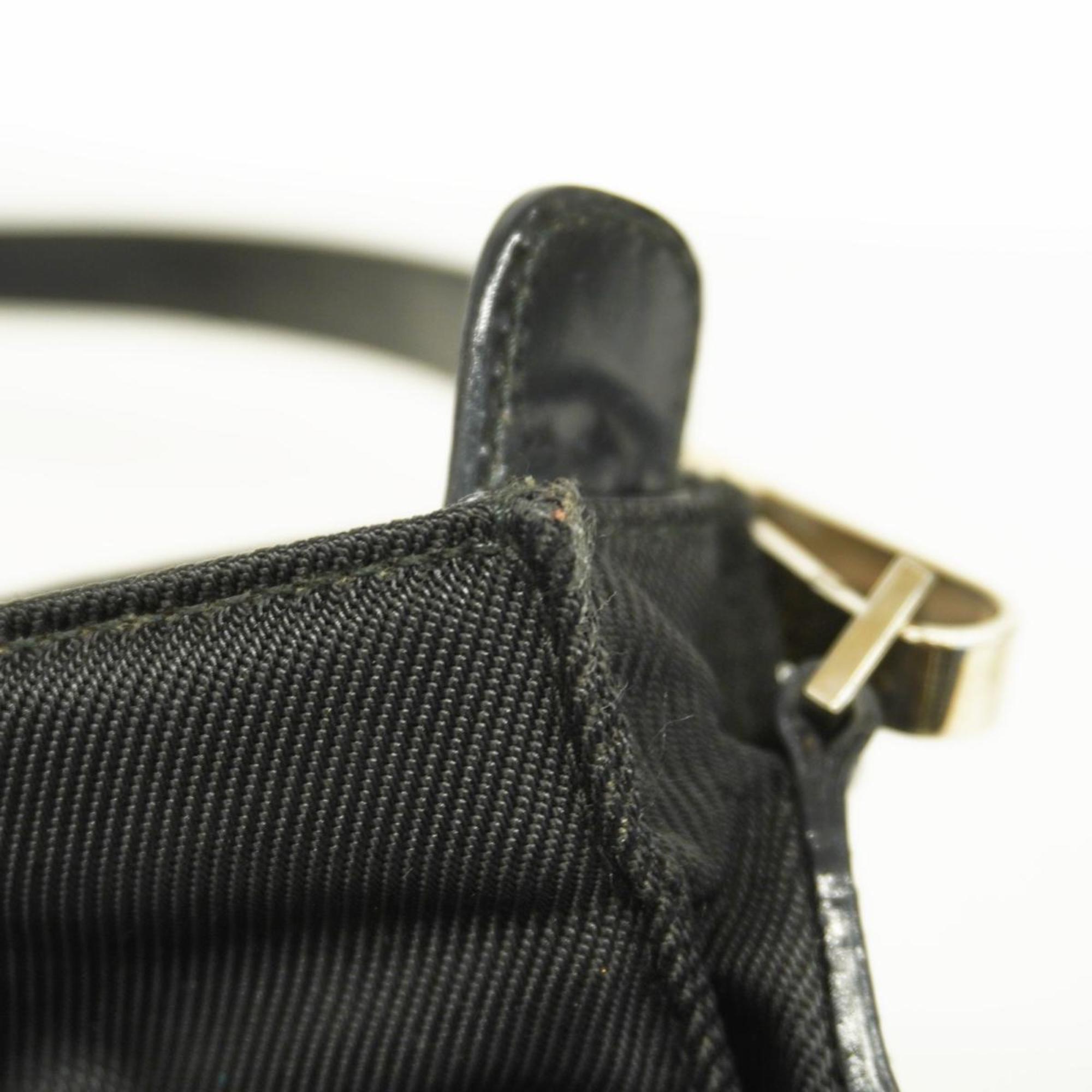Gucci Handbag Bamboo 001 2855 Nylon Leather Black Women's