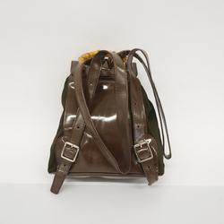 Gucci Backpack Bamboo 003 2058 0030 5 Nylon Patent Brown Women's
