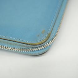 Hermes Long Wallet Azap T Engraved Swift Blue Paradise Men's Women's