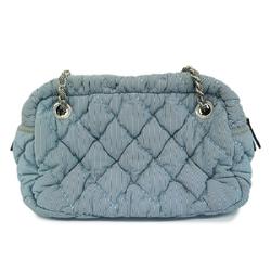 Chanel Shoulder Bag, Matelasse, Chain Shoulder, Nylon, Blue, Women's