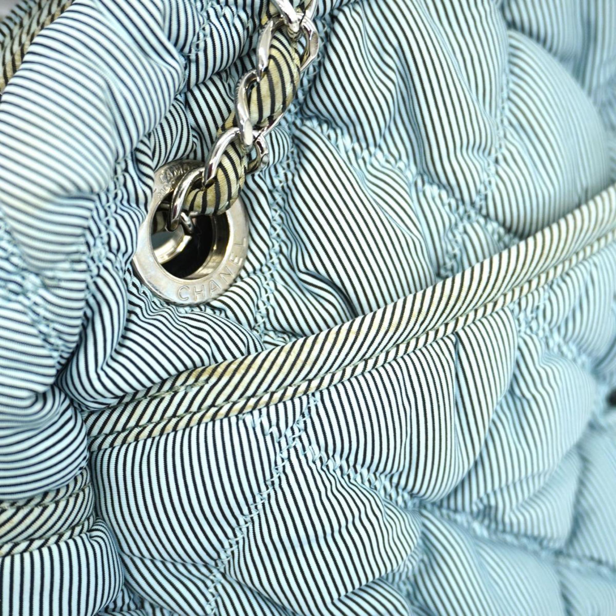 Chanel Shoulder Bag, Matelasse, Chain Shoulder, Nylon, Blue, Women's