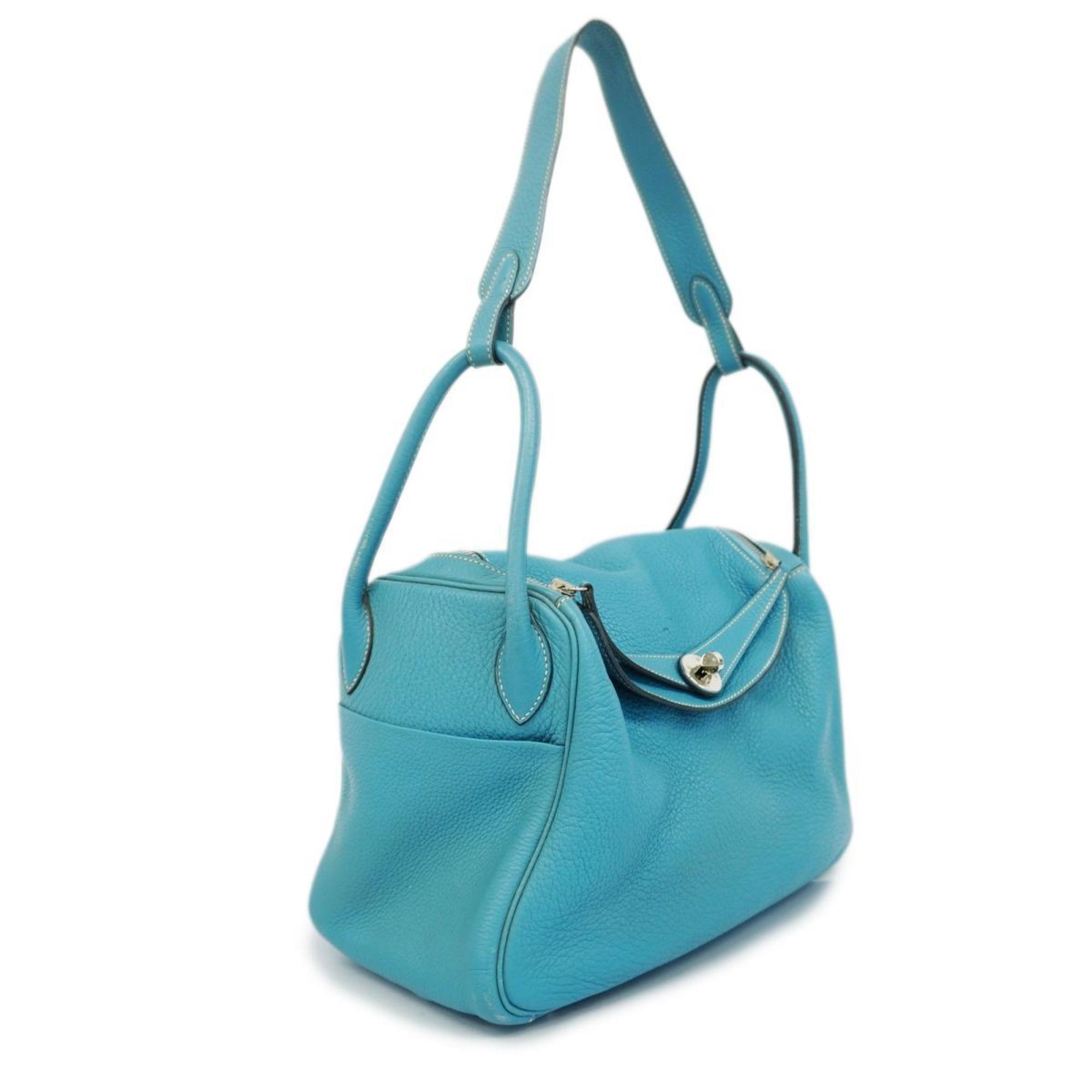Hermes handbag Lindy 30 □K stamped Taurillon Clemence blue jean ladies
