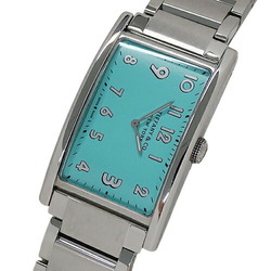 Tiffany & Co. Men's East West Quartz Watch, Stainless Steel, SS, 60702802, Silver, Blue, Square, Polished