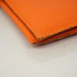 Hermes Long Wallet Bearn G Stamp Chevre Orange Women's