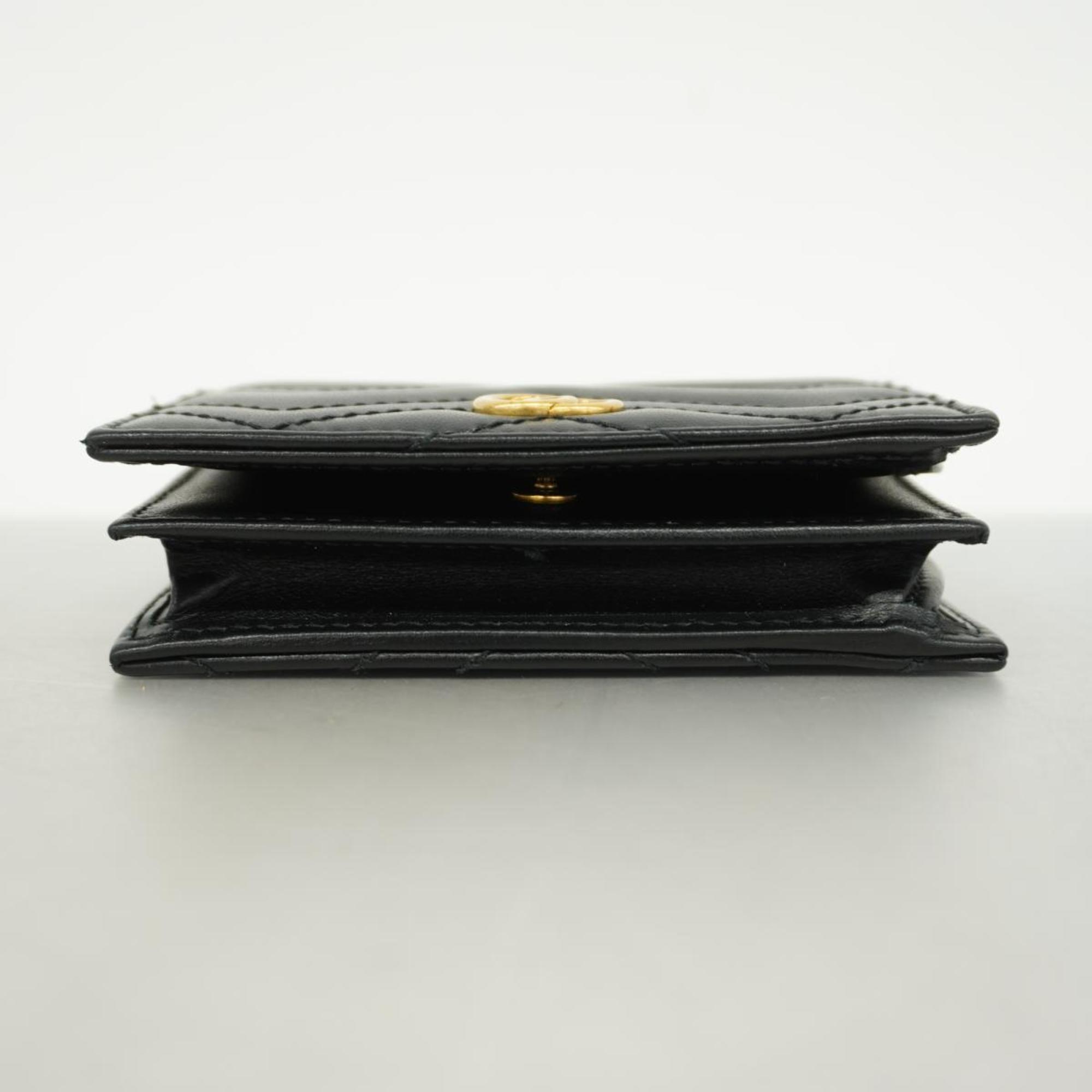 Gucci Wallet/Coin Case GG Marmont 466492 Leather Black Women's