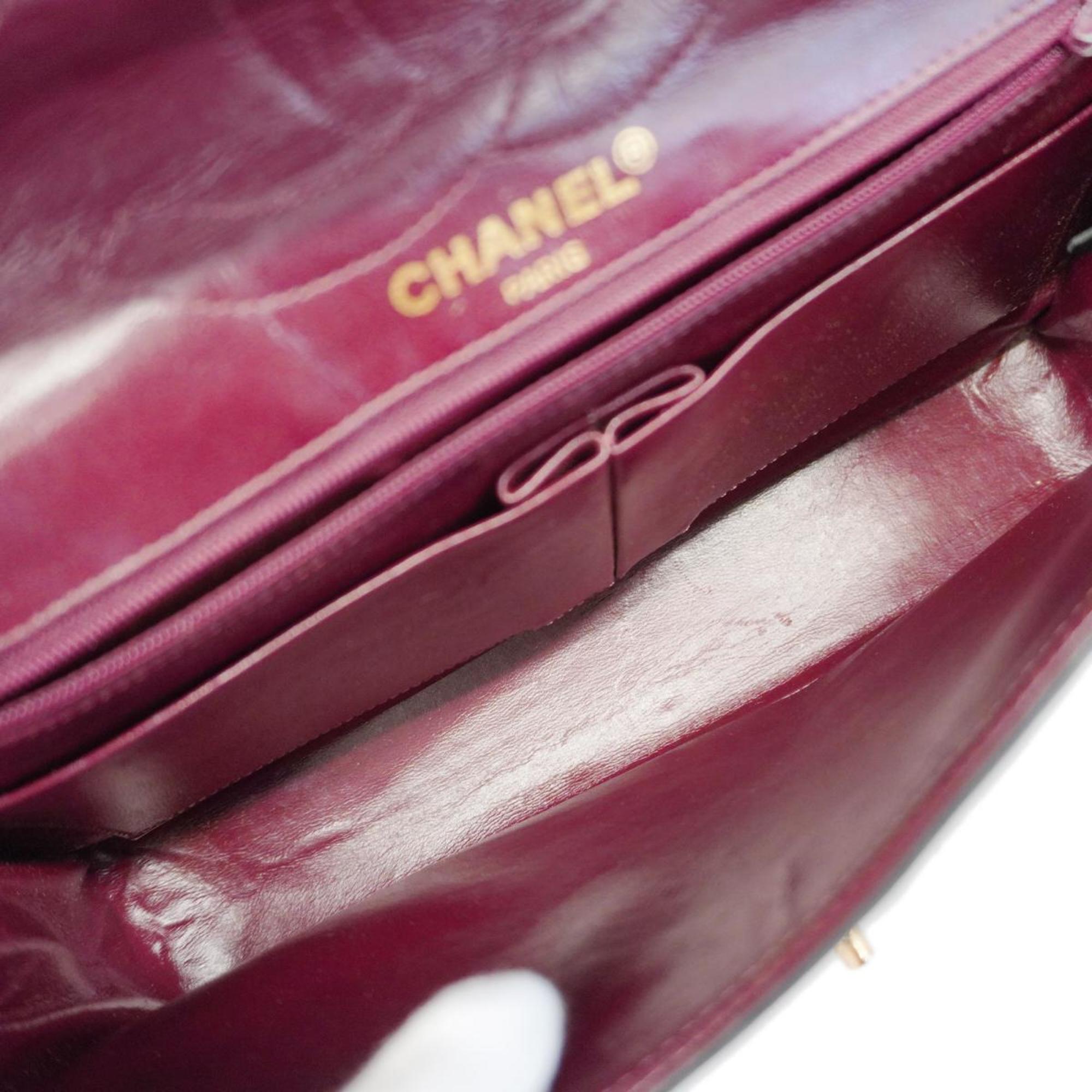 Chanel Shoulder Bag Matelasse Paris Limited W Flap Chain Lambskin Black Women's