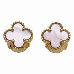 Van Cleef & Arpels Sweet Alhambra Earrings for Women, Mother of Pearl, 750YG, Yellow Gold, AR4800, Polished
