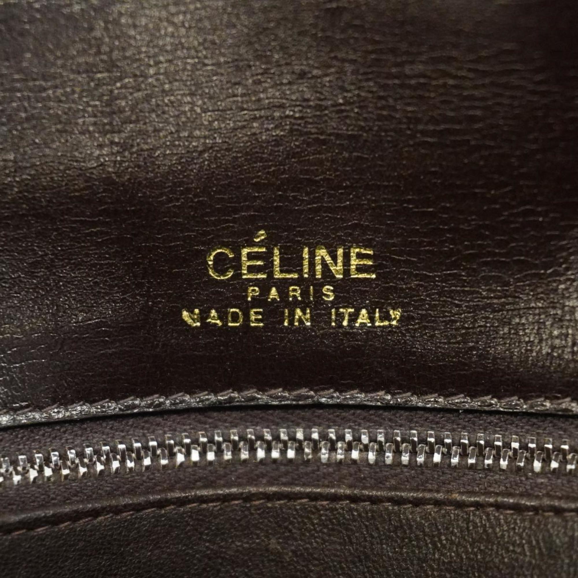 Celine shoulder bag, carriage hardware, leather, brown, women's