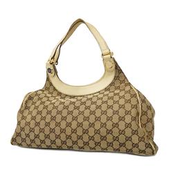 Gucci Tote Bag GG Canvas 154981 Ivory Brown Champagne Women's