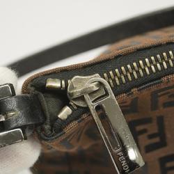 Fendi Zucchino handbag nylon canvas leather brown black ladies