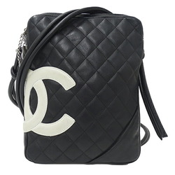 CHANEL Bag Cambon Line Women's Shoulder Leather Black Outing