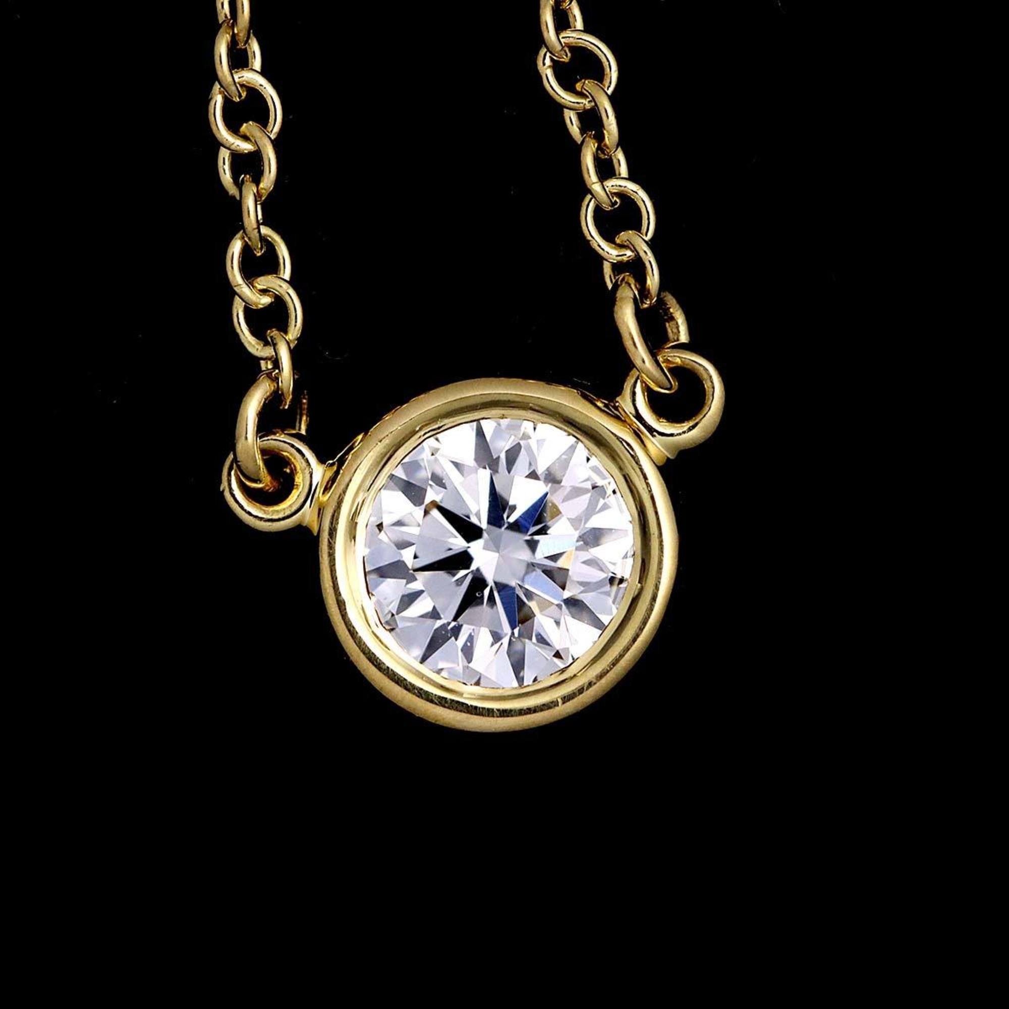 Tiffany & Co. By the Yard Diamond 0.28ct G/VS2/3EX Necklace 41cm K18 YG 750 The
