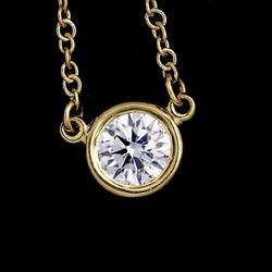 Tiffany & Co. By the Yard Diamond 0.28ct G/VS2/3EX Necklace 41cm K18 YG 750 The