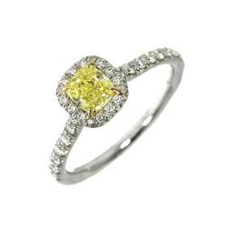 Tiffany & Co. Solest Diamond 0.52ct FIY/VVS2/EX Size 11 Ring K18 YG 750 Pt Platinum