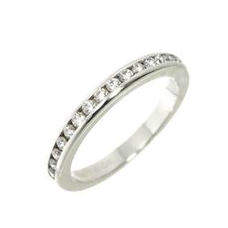 Tiffany & Co. Half Circle Channel Setting Band Size 9 Diamond Pt Platinum Ring