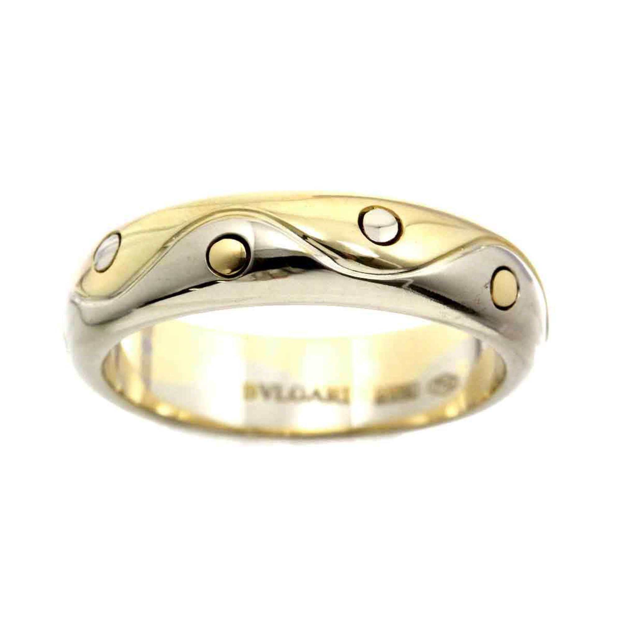 BVLGARI Onda Ring, size 12, K18, YG, WG, yellow and white gold, 750, combination wave ring, Ring