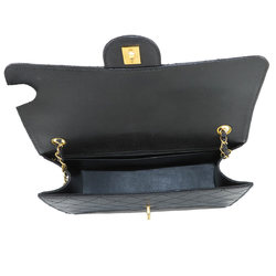 CHANEL Matelasse Chain Shoulder Bag Caviar Skin Leather Black Gold Hardware