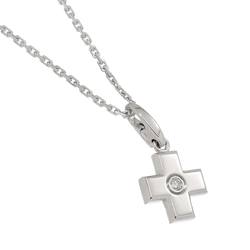 Cartier Cross Diamond Necklace 50cm K18 WG White Gold 750
