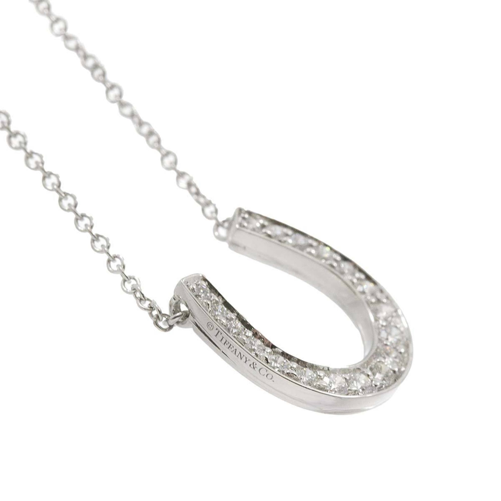 Tiffany & Co. Horseshoe Diamond Necklace 40cm Pt Platinum