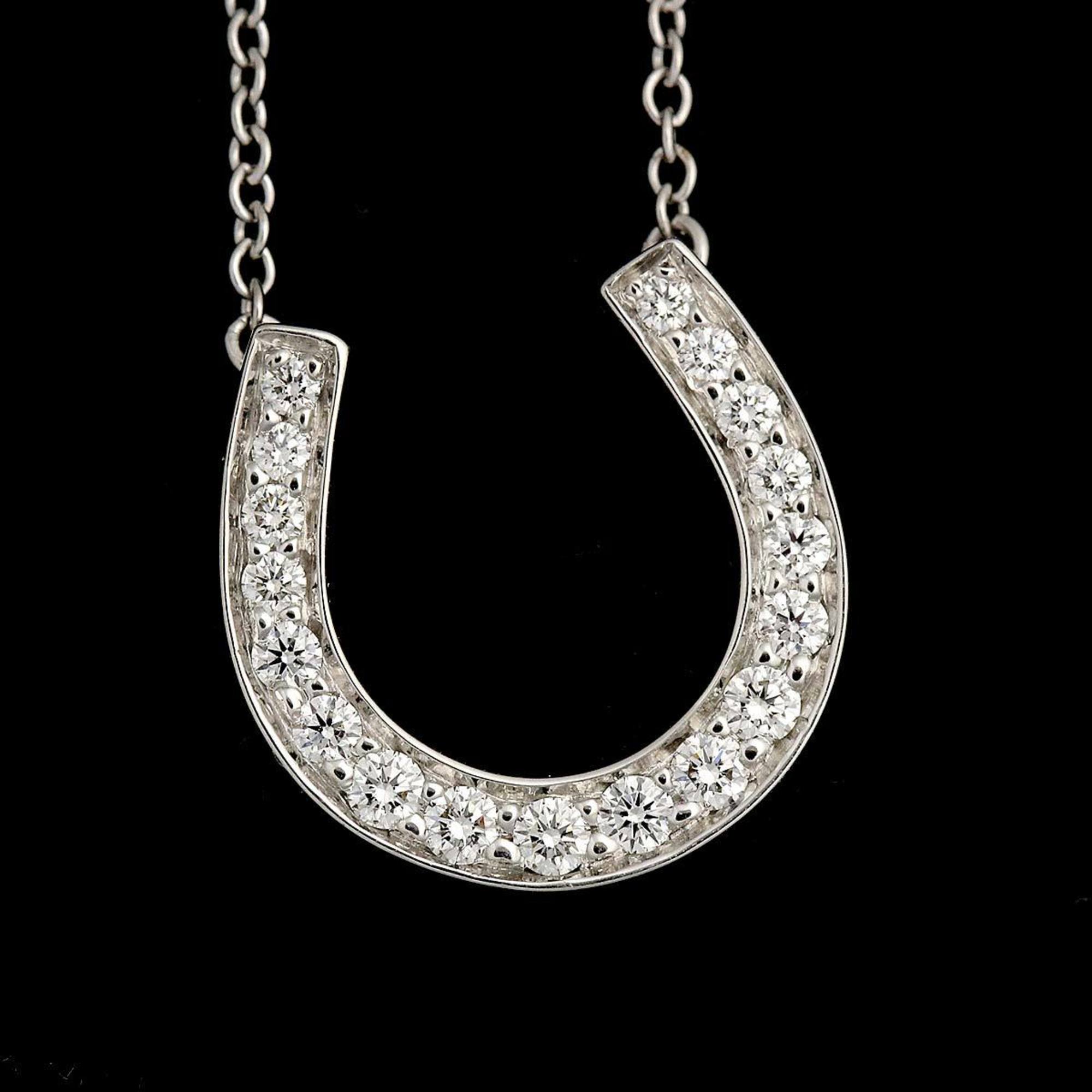 Tiffany & Co. Horseshoe Diamond Necklace 40cm Pt Platinum