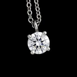 Tiffany & Co. Solitaire Diamond 0.32ct G/VVS1/EX Necklace 46cm Pt Platinum