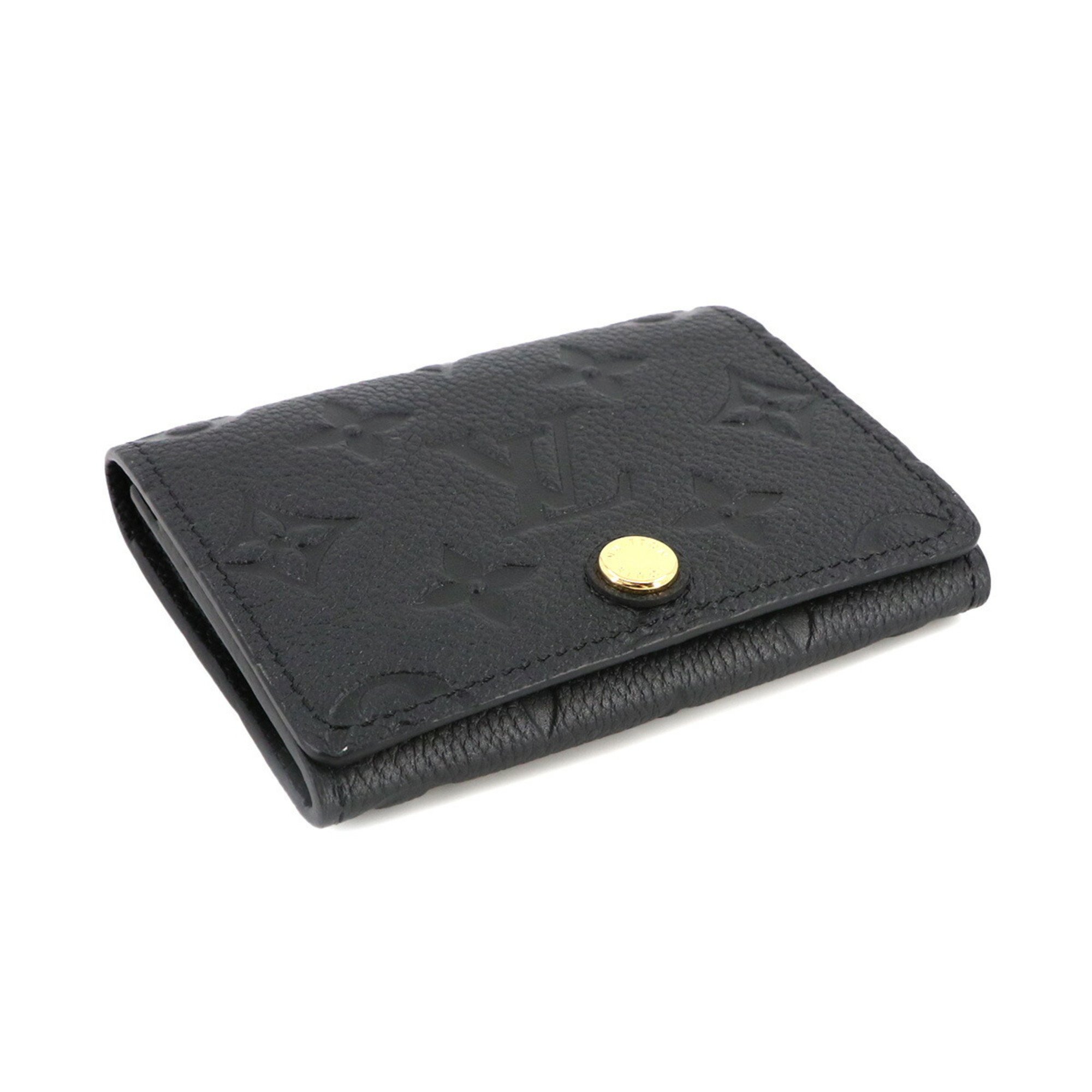 Louis Vuitton Monogram Empreinte Card Case Envelope Carte de Visite Leather Noir M58456 RFID Business Holder