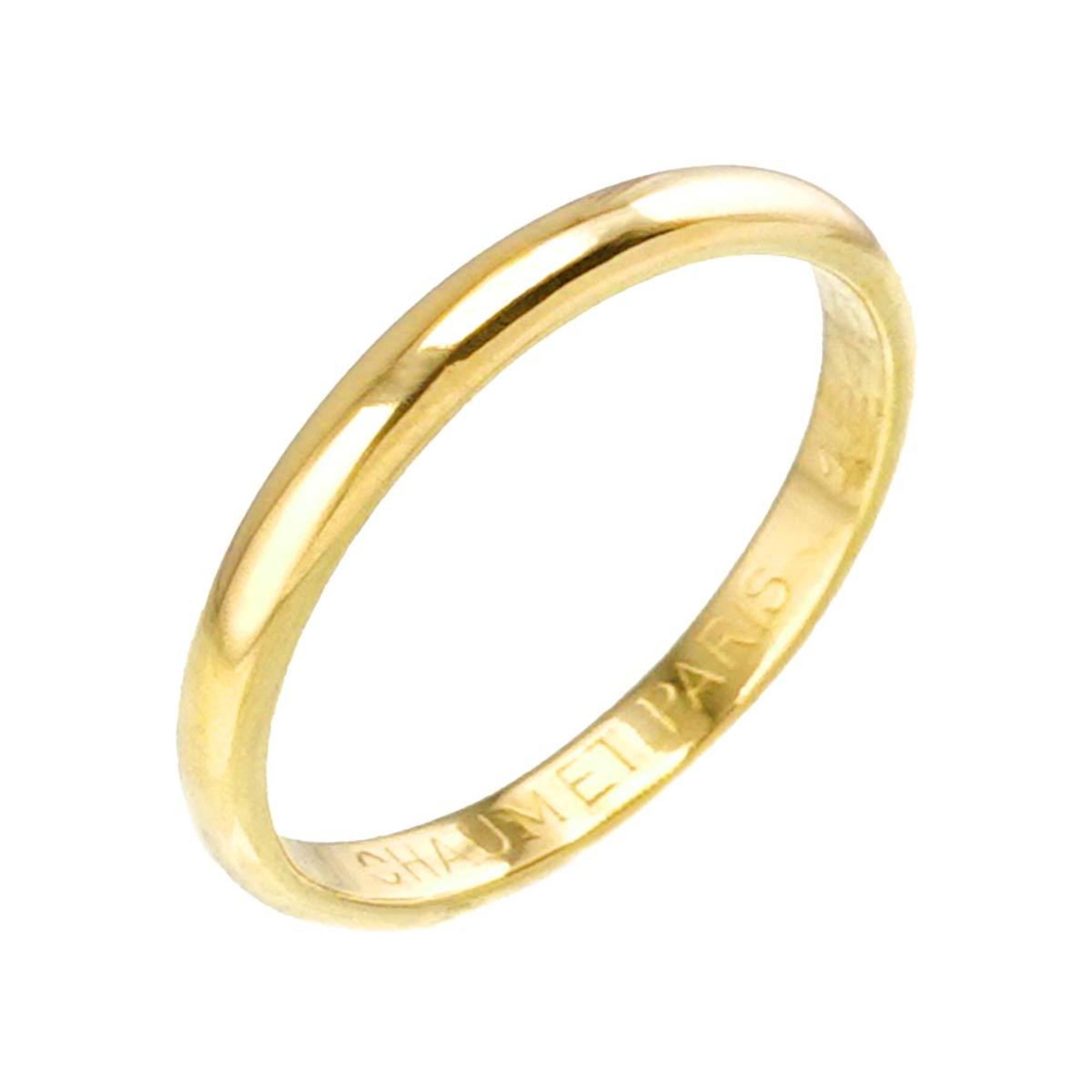 CHAUMET Plain Ring Size 8 K18 Yellow Gold 750