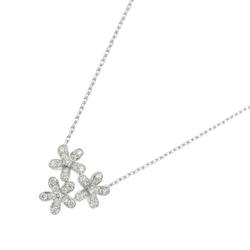 Van Cleef & Arpels Socrates 3 Flower Diamond Necklace 42cm K18 WG 750