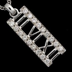 Tiffany & Co. Atlas Bar Diamond Necklace 40cm K18 WG White Gold 750