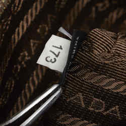 Prada Jacquard Handbag BR4635 Navy Brown Canvas Leather Women's PRADA