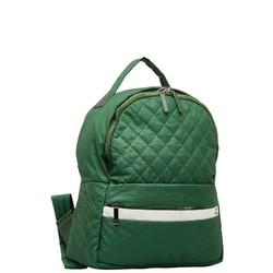 Chanel Backpack Green Nylon Leather Women's CHANEL