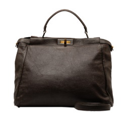 FENDI Handbag Tote Bag 8BN210 Brown Leather Women's