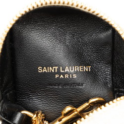 Yves Saint Laurent Saint Laurent Jamie Cube Pouch Charm 669964 White Black Canvas Leather Women's SAINT LAURENT