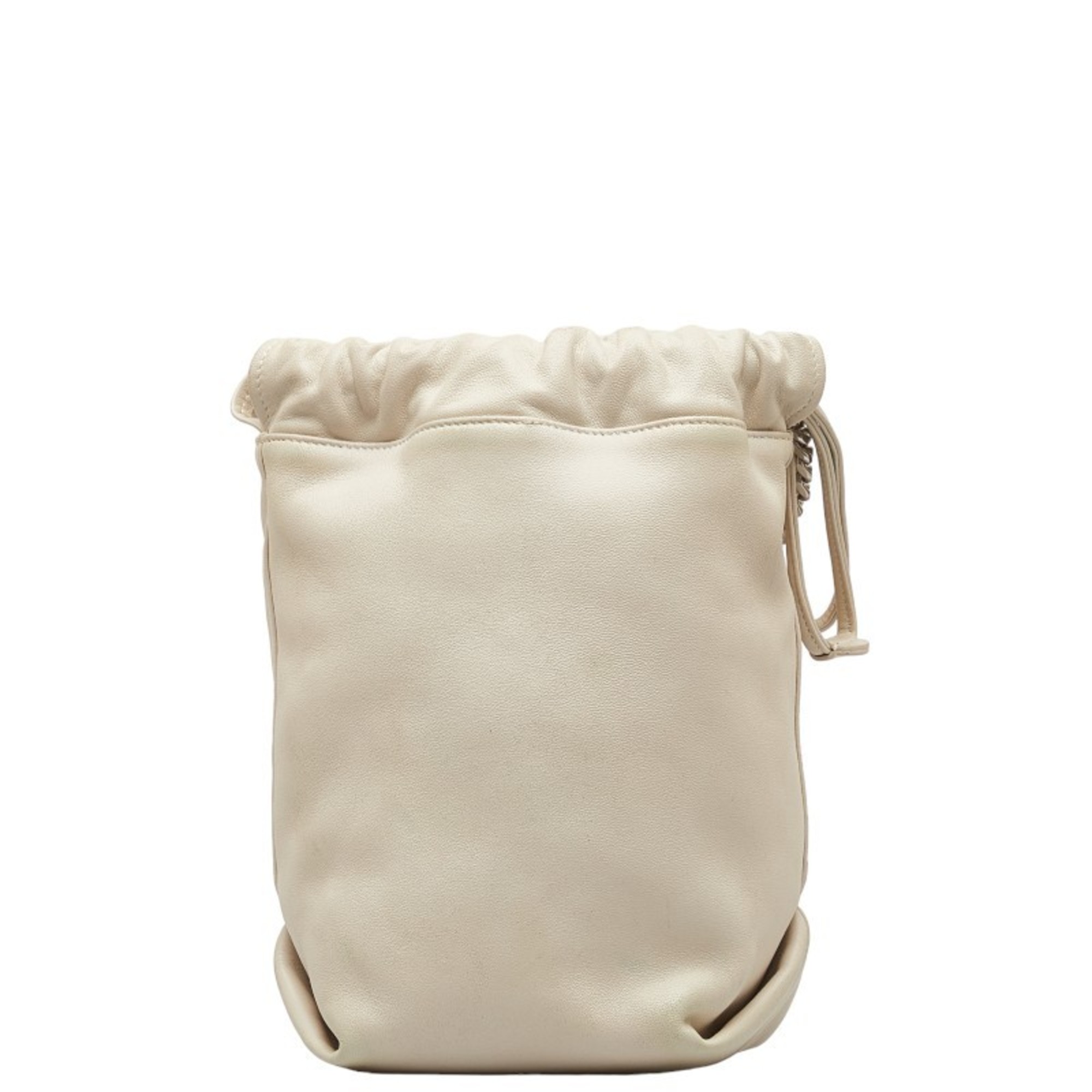 Saint Laurent Teddy Small Chain Shoulder Bag 583328 Ivory White Leather Women's SAINT LAURENT