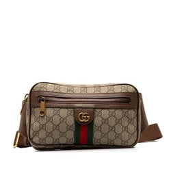 Gucci GG Supreme Ophidia Body Bag Waist Shoulder 574796 Beige Brown PVC Leather Women's GUCCI