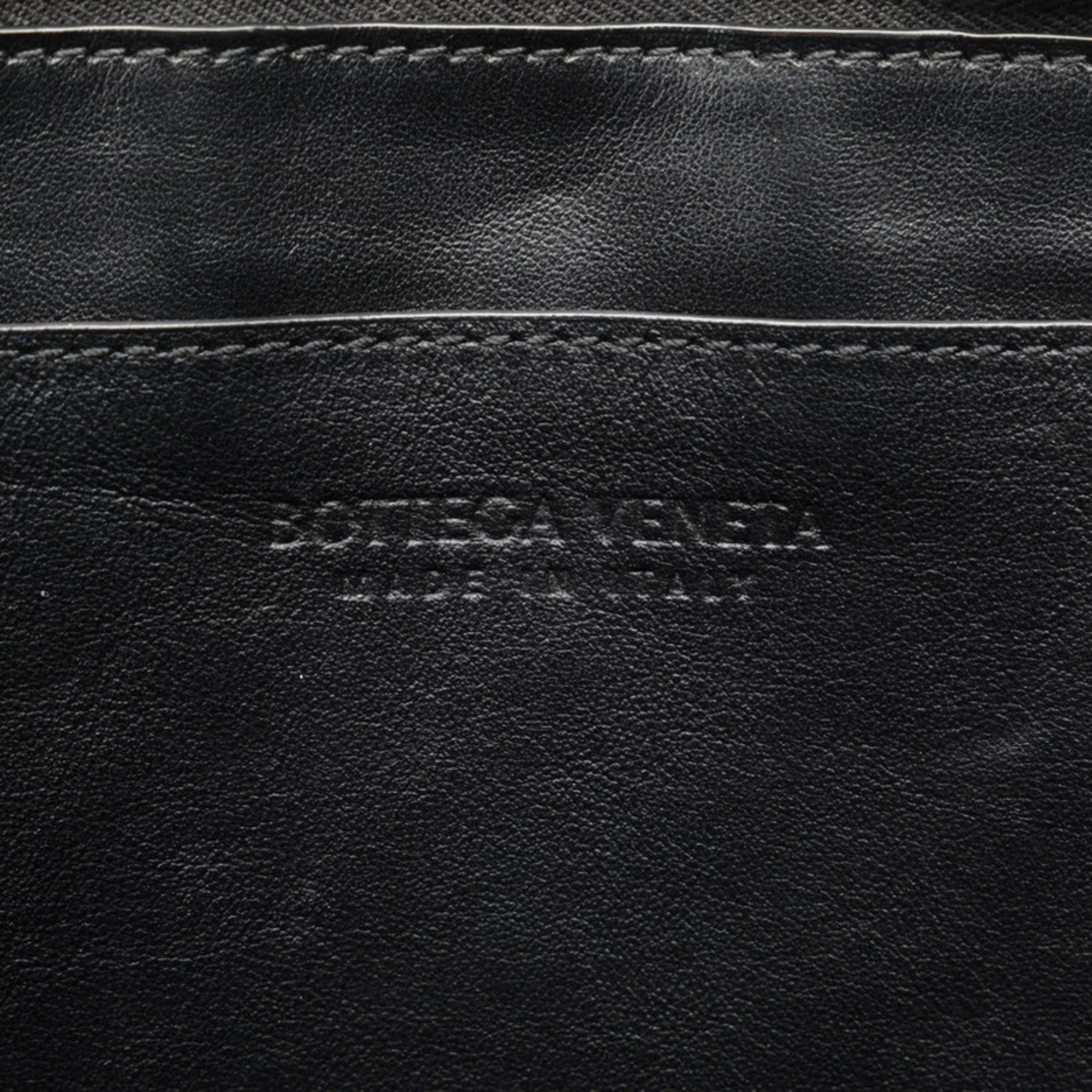 Bottega Veneta Intrecciato Clutch Bag Second Black Polyurethane Cotton Men's BOTTEGAVENETA