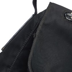 Prada Tessuto Triangle Plate Shoulder Bag Black Nylon Leather Women's PRADA