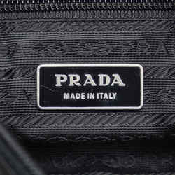 Prada Tessuto Triangle Plate Shoulder Bag Black Nylon Leather Women's PRADA