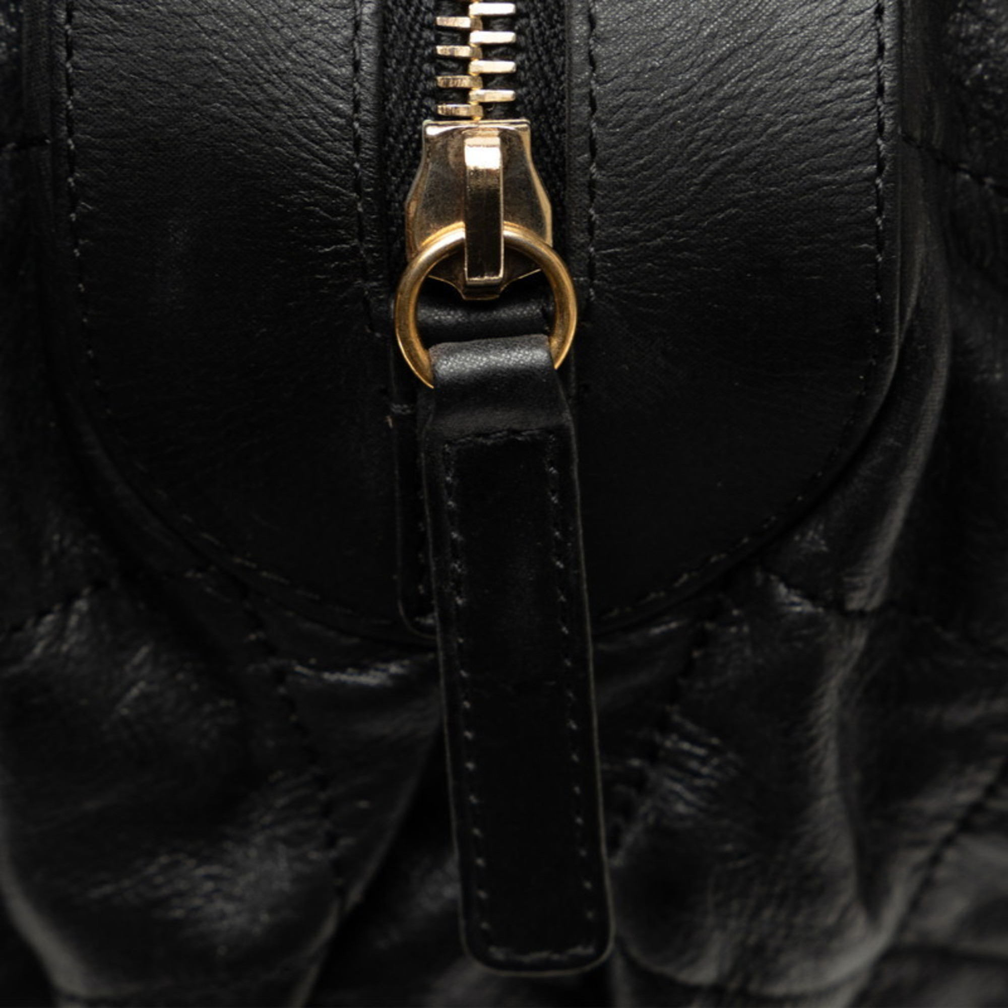 Chanel Coco Mark Matelasse Chain Shoulder Bag Black Gold Lambskin Women's CHANEL