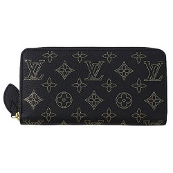 Louis Vuitton LOUIS VUITTON Wallet Monogram Mahina Ladies Long Zippy Noir M82645 Black Round
