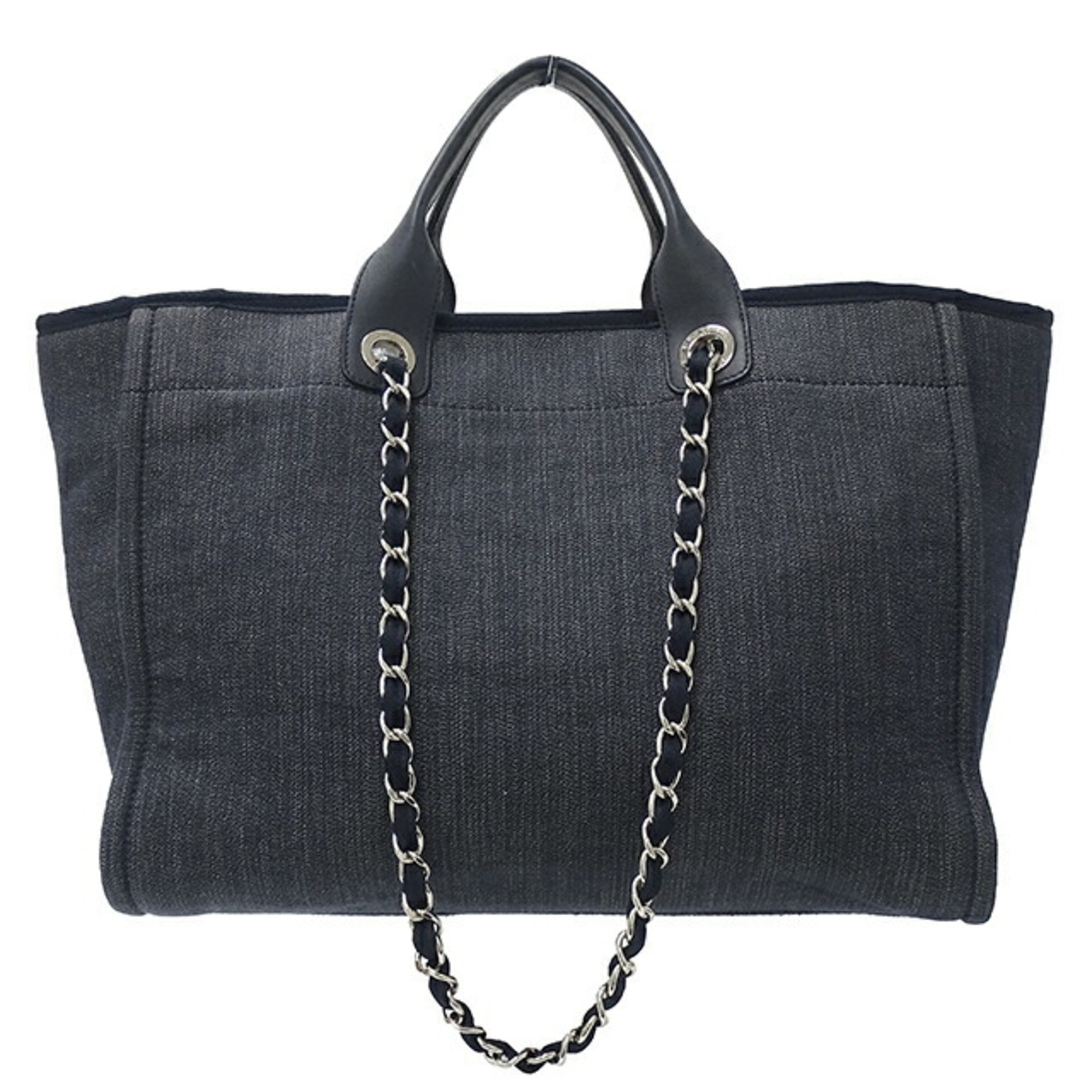 CHANEL Women's Tote Bag Deauville GM Indigo Blue Handbag