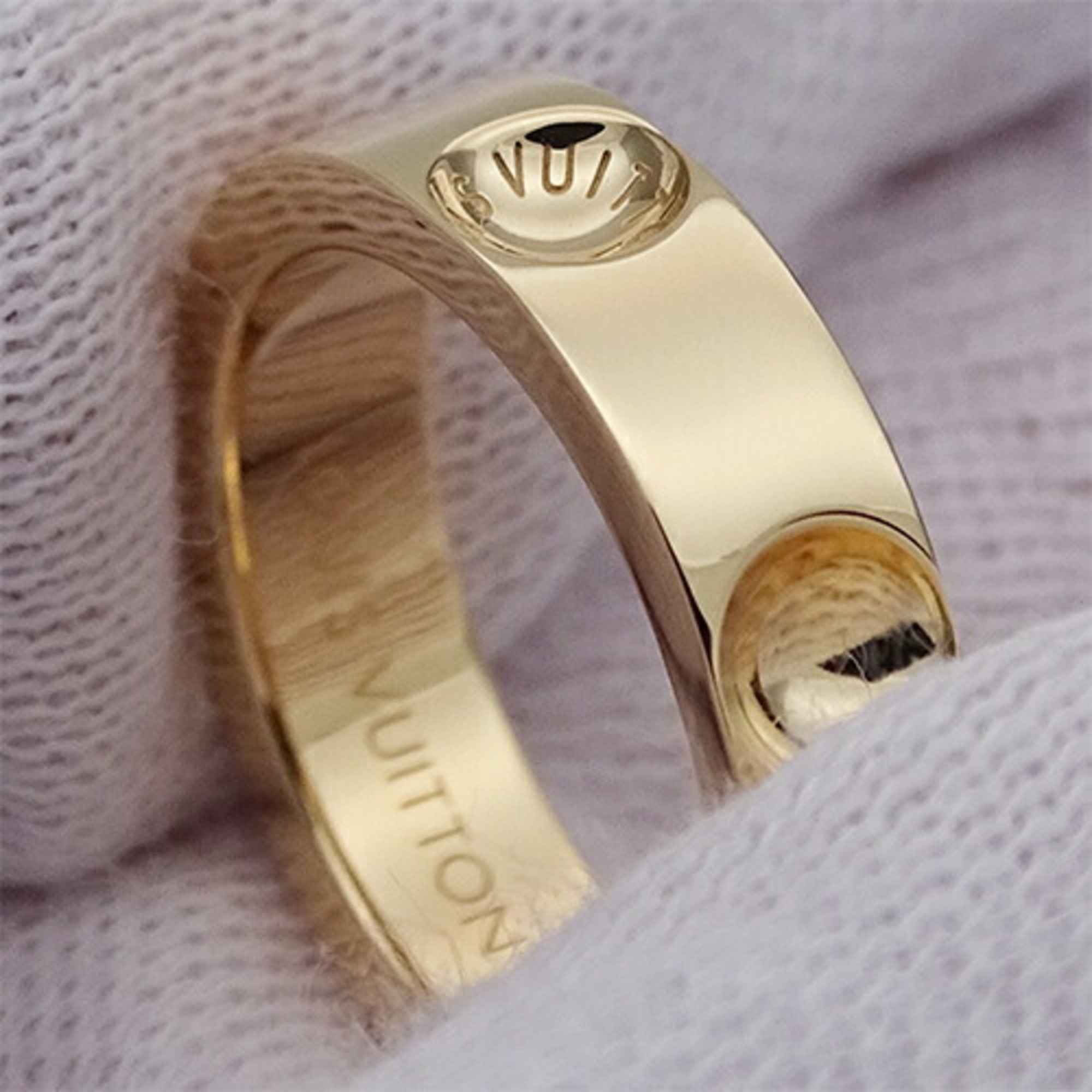 Louis Vuitton LOUIS VUITTON Ring for Women, 750YG Petite Bourg Empreinte Yellow Gold